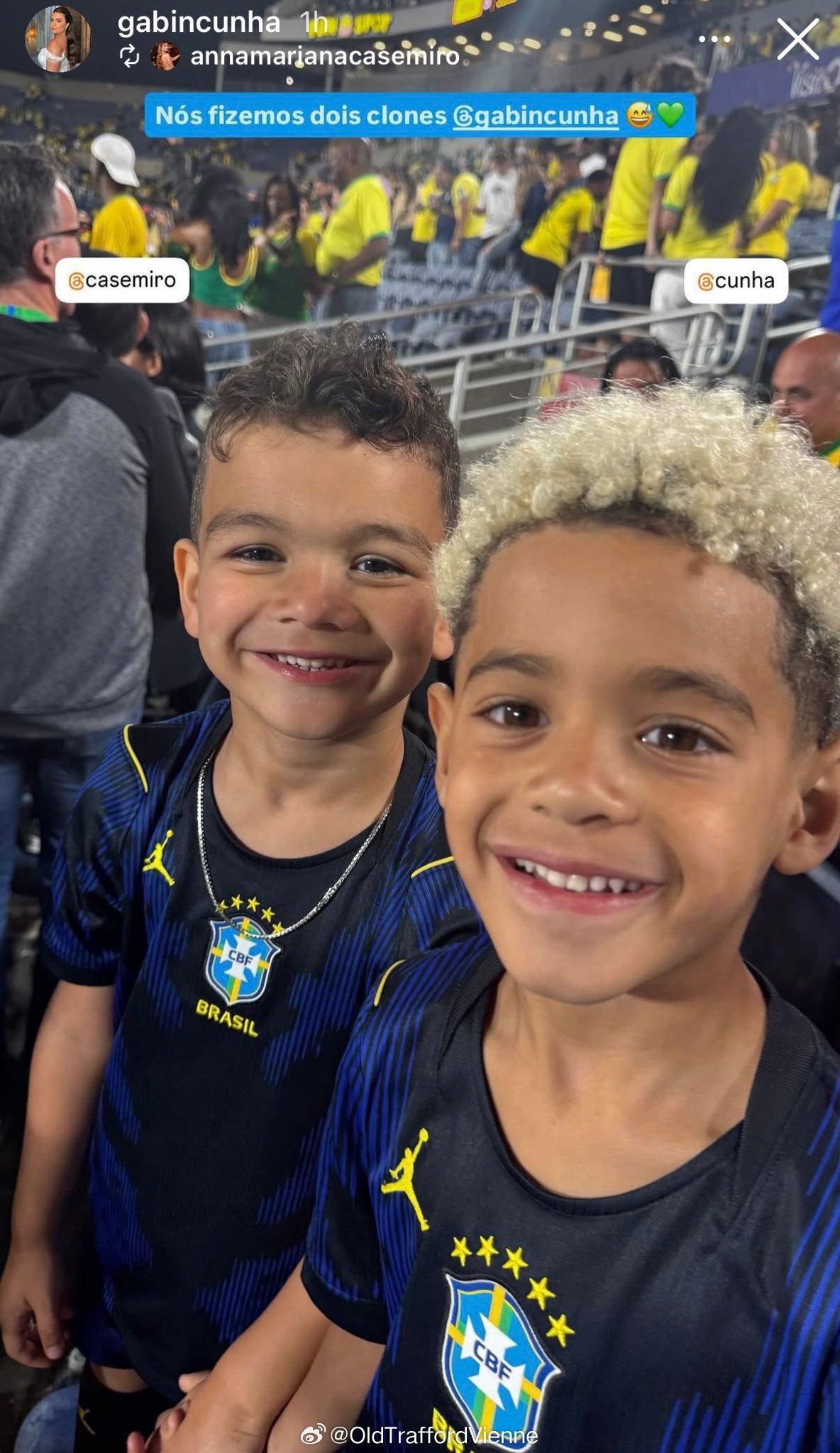 库尼亚儿子和卡塞米罗儿子，长得蛮像的啊 