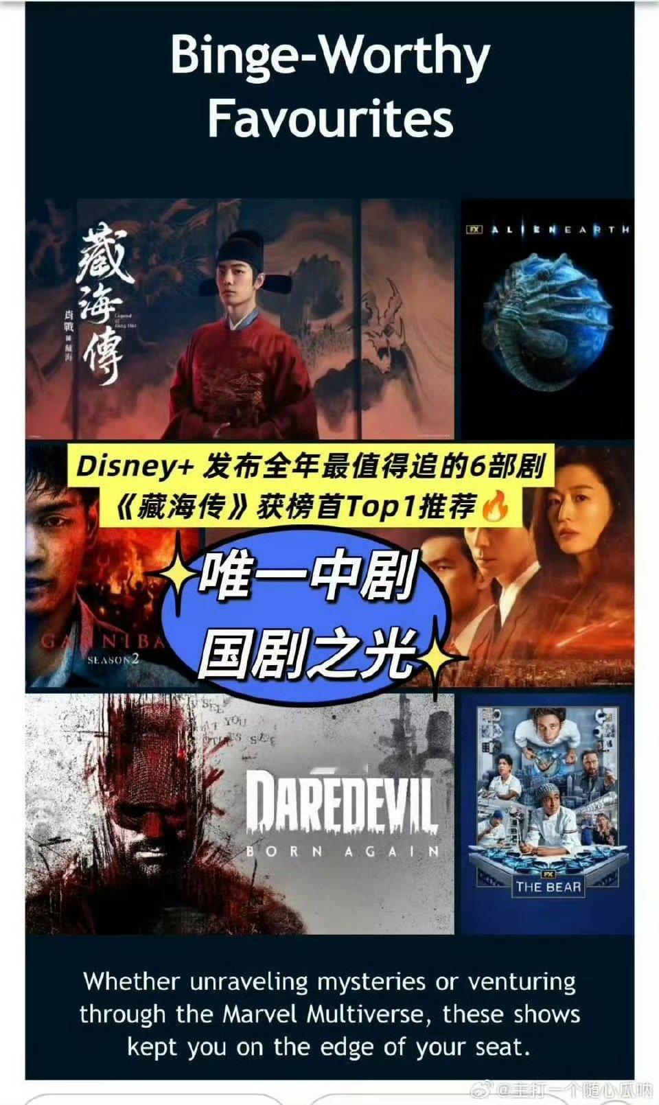 藏海传2025年迪士尼最爱剧集藏海传2025年迪士尼最爱剧集六部之一恭喜藏海传获