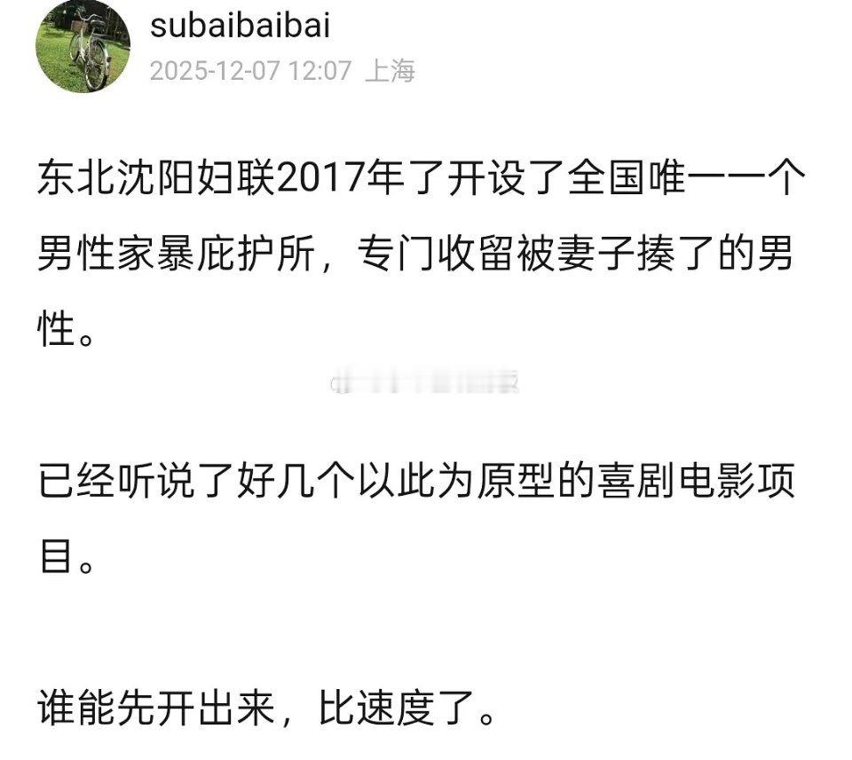 “男性家暴庇护所”喜剧电影🚬 