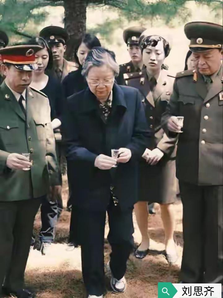 那时，已经进入耄耋之年的刘思齐又一次来到朝鲜，向为抗美援朝、保家卫国而英勇牺牲并