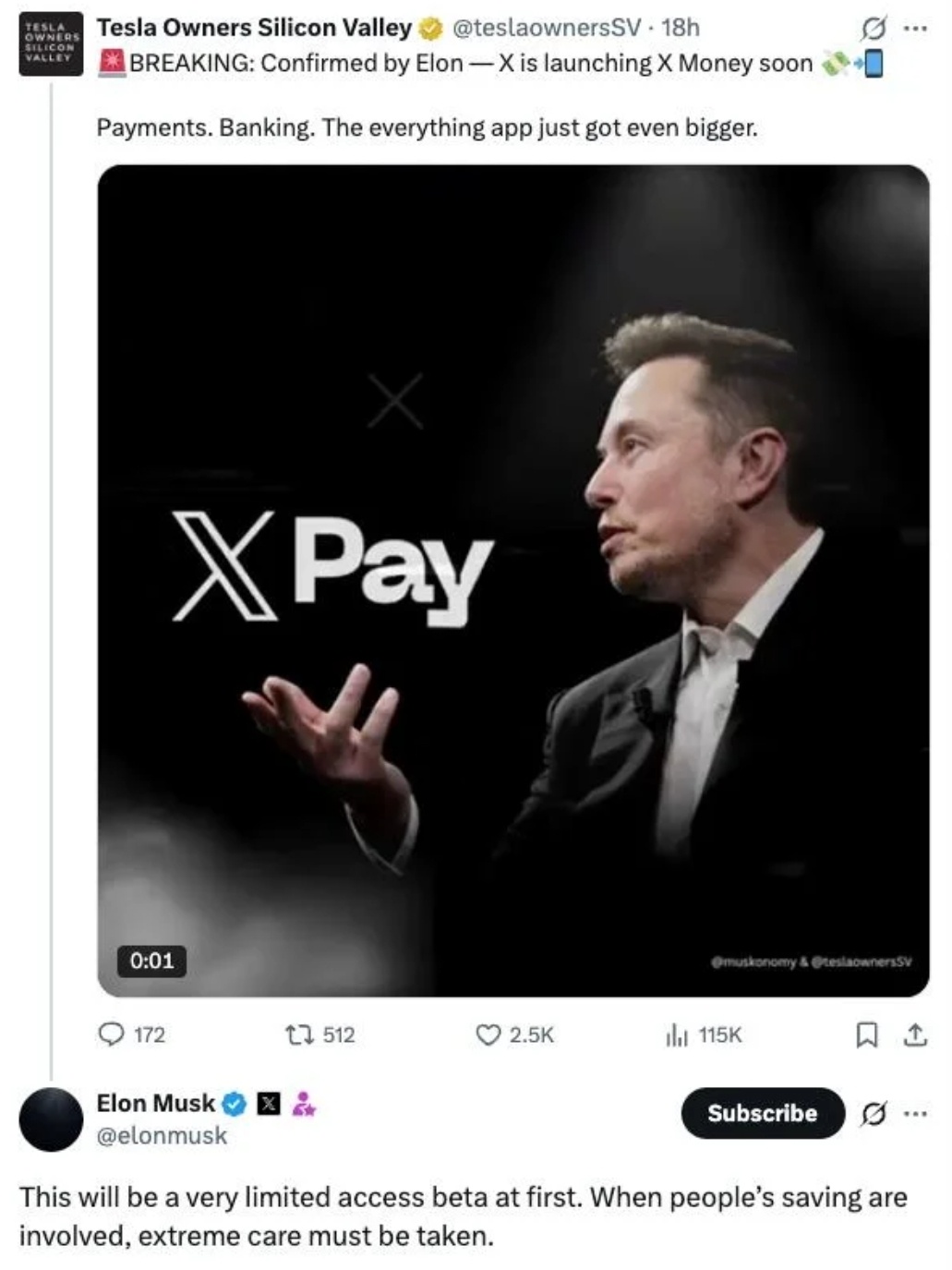 【X Money开启内测】X Money终于实锤内测，马斯克正在把自己的社交平台