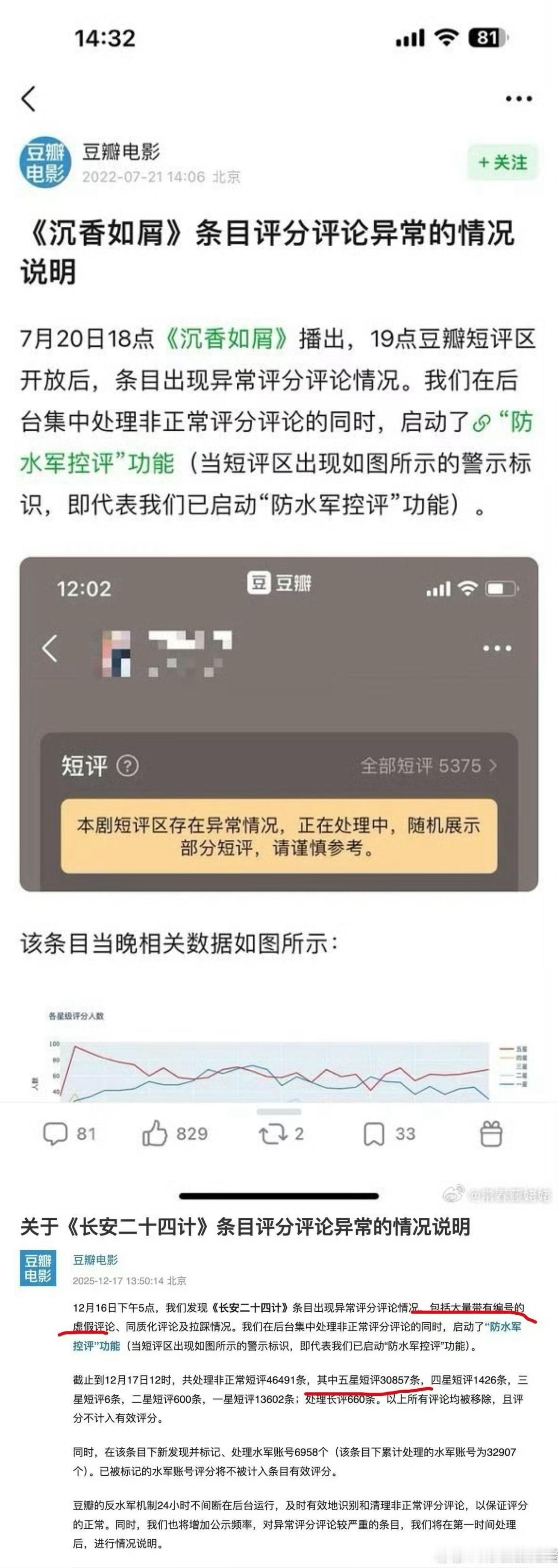 原来不是第一次被官方发评分异常，有三次，深潜，沉香都有 粉丝自己都知道5星不正常