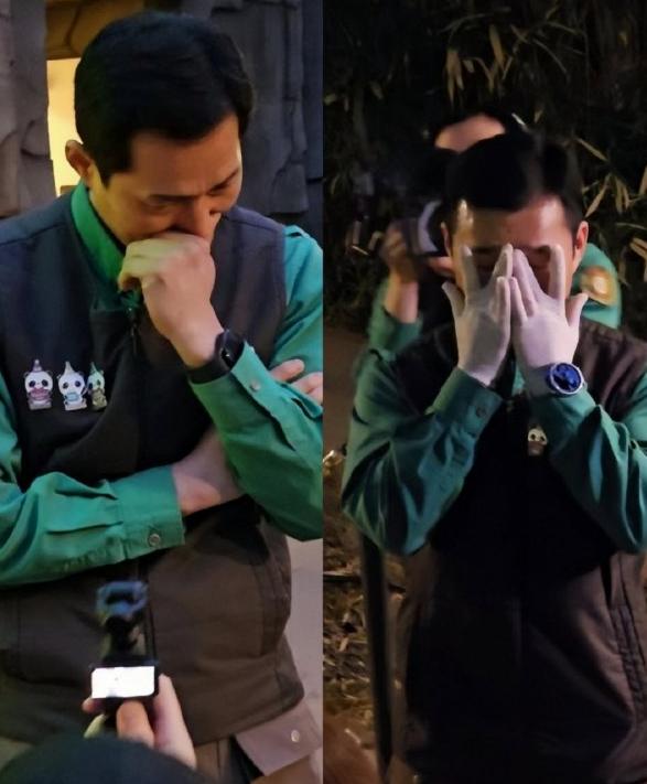 #姜爷爷宋爷爷哭成泪人# 福宝即将离别韩国，老姜和老宋两人泪如雨下。衷心感谢你们