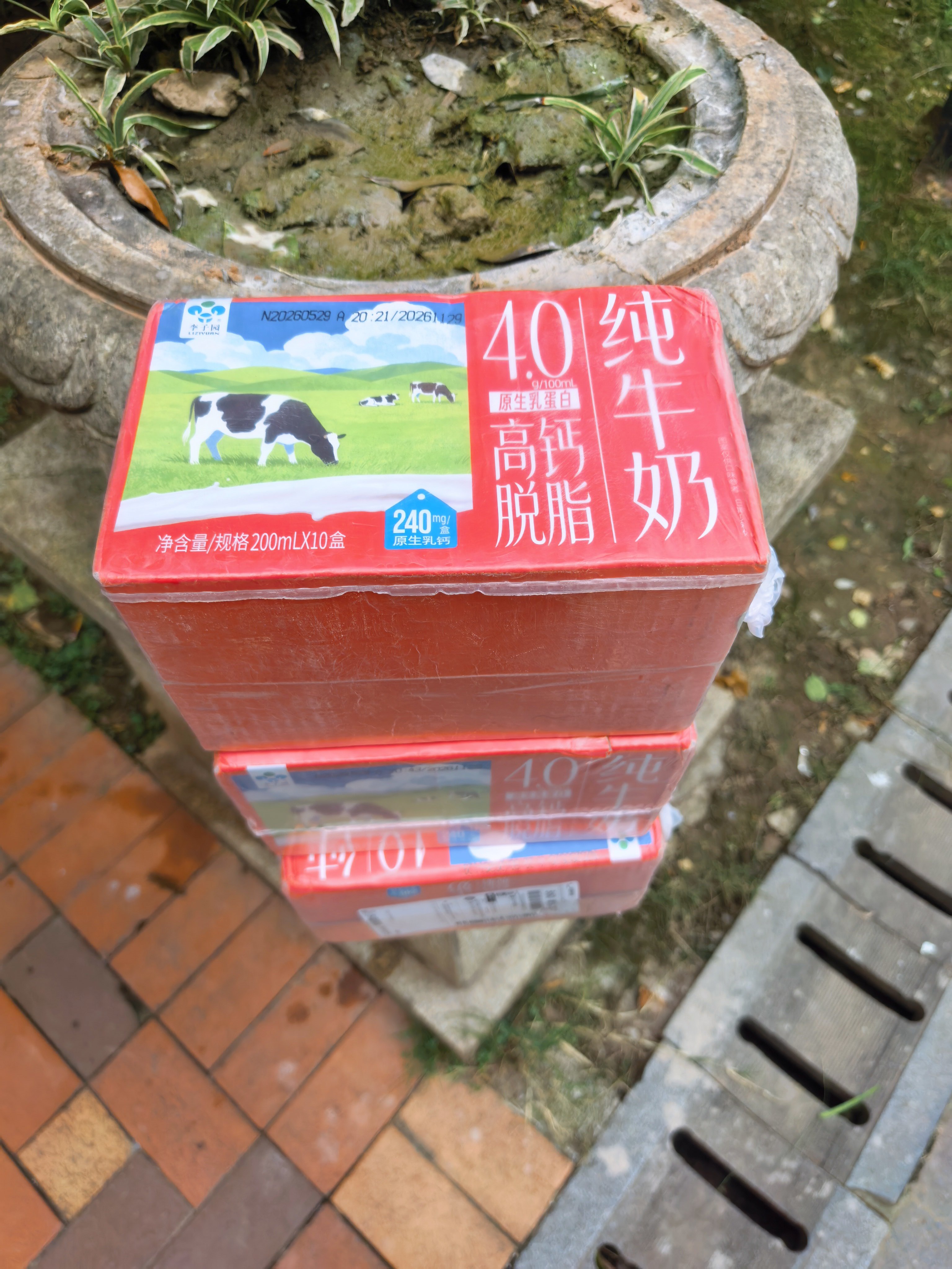 我的三箱李子园到了，我说三箱奶搬不走，驿站姐姐说，你可以的妹妹，不信你看李贵妃太