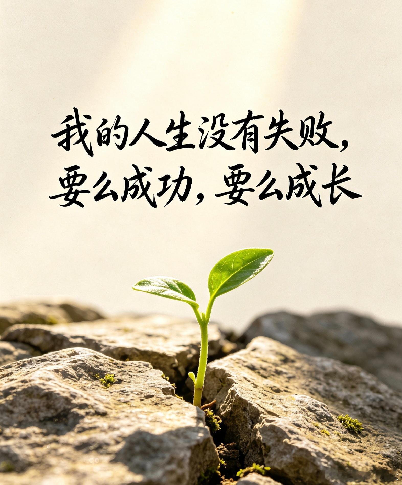 这是我看到过最强大的心理暗示，就四句话分享给你。第一句，我的人生没有失败，要么成
