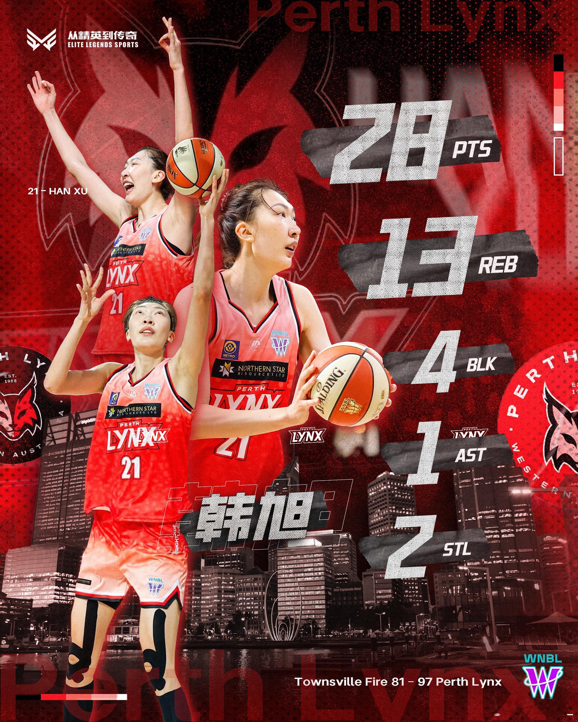 嗯哼 小小嘚瑟一下战绩❤️女篮韩旭Lynx珀斯山猫