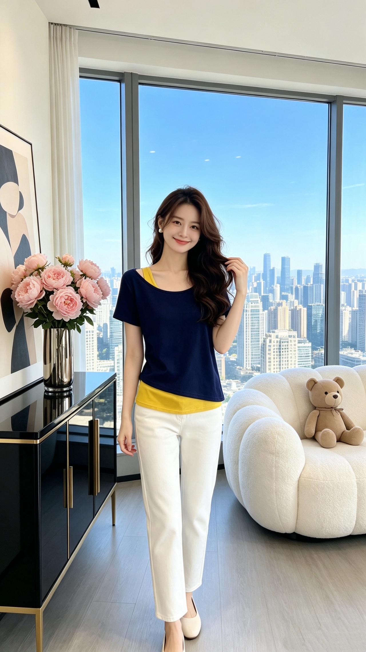 不规则上衣 休闲百搭 谁穿谁好看 面料柔软舒适