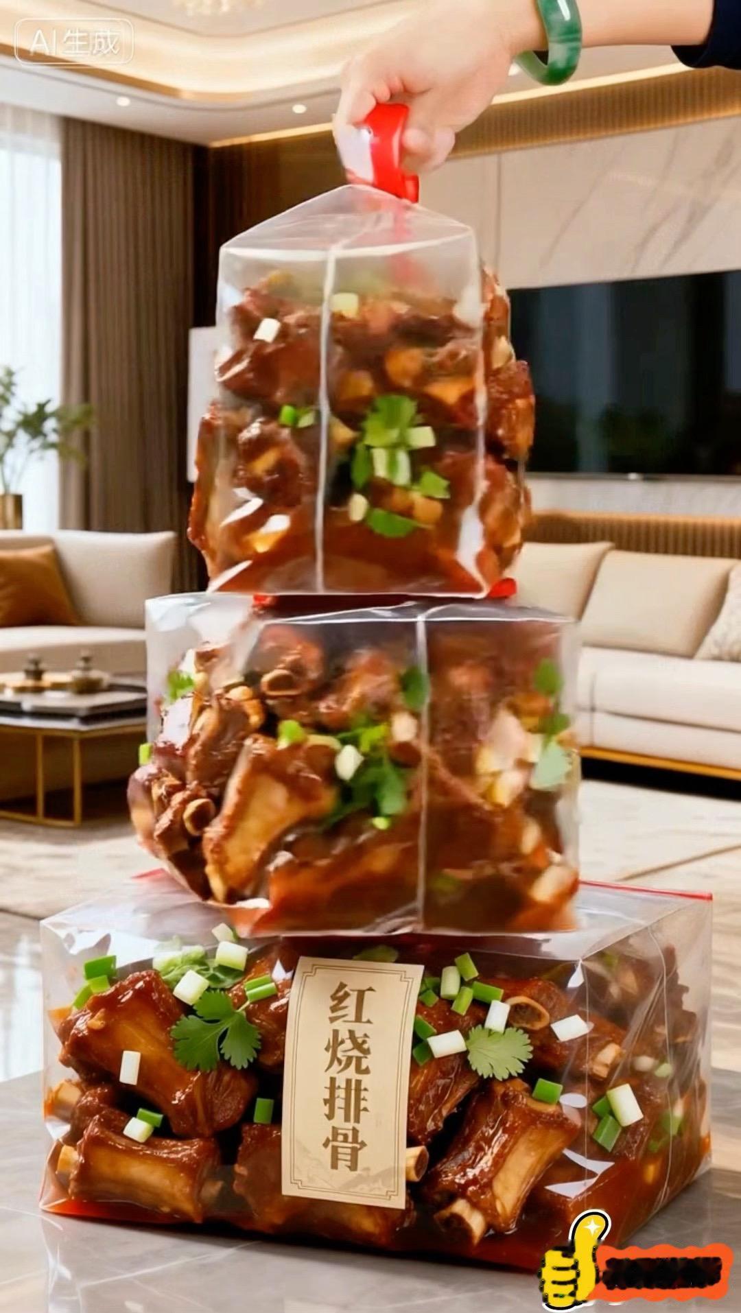 谁懂啊！这个红烧排骨的口感太顶了肥瘦相间一点不腻，轻轻一抿肉就化了酱汁...