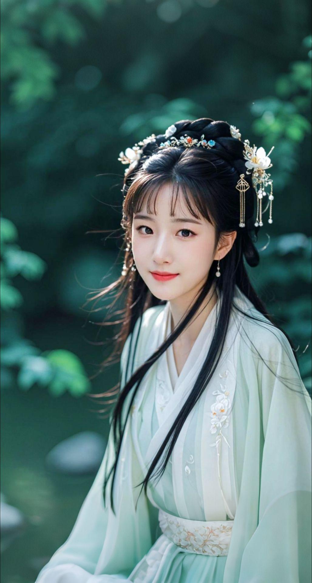 AI扩图 AI古风灵韵女