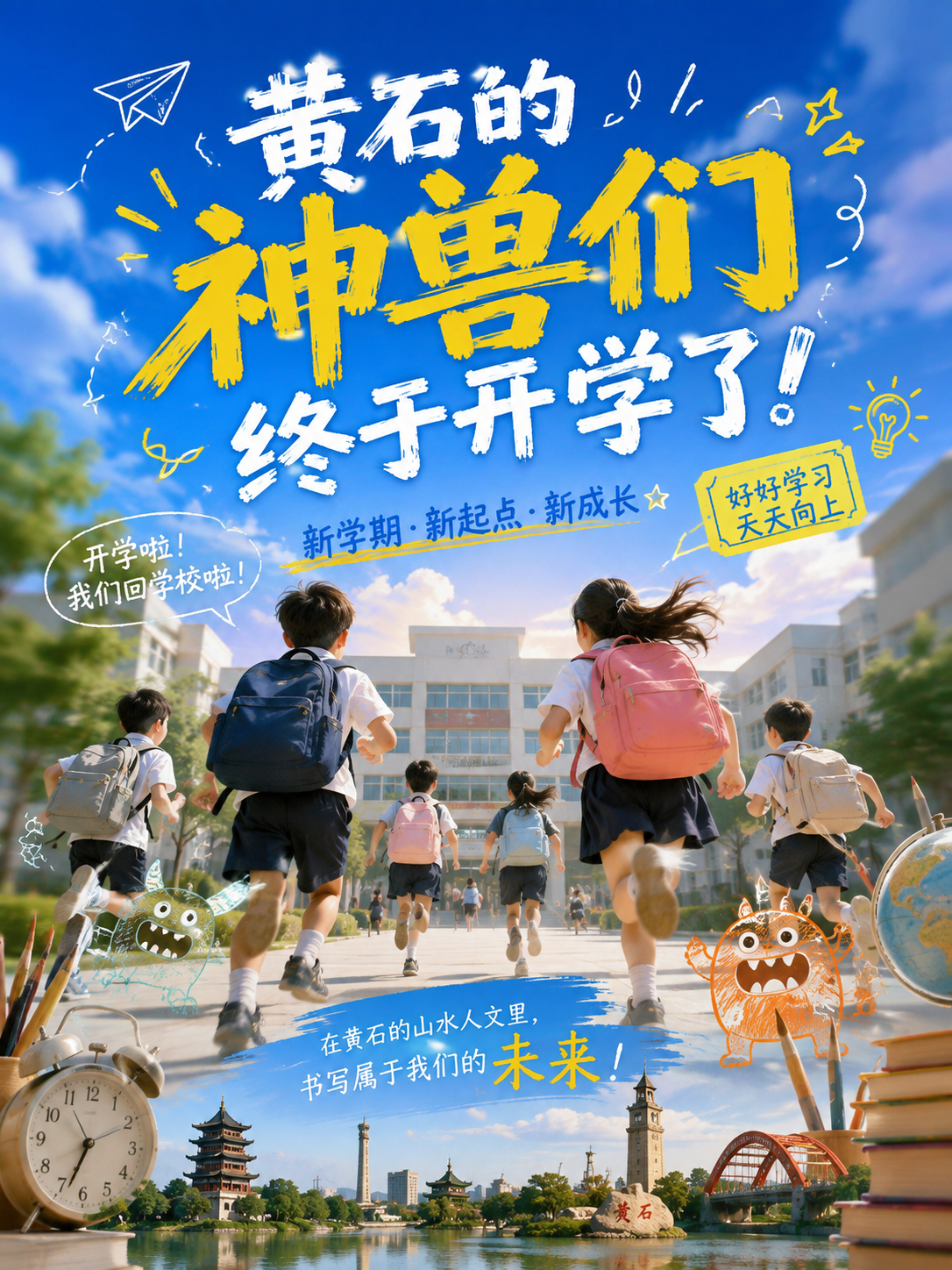 早安，今天黄石的神兽们终于开学了[举手]  ​​​  ​​​