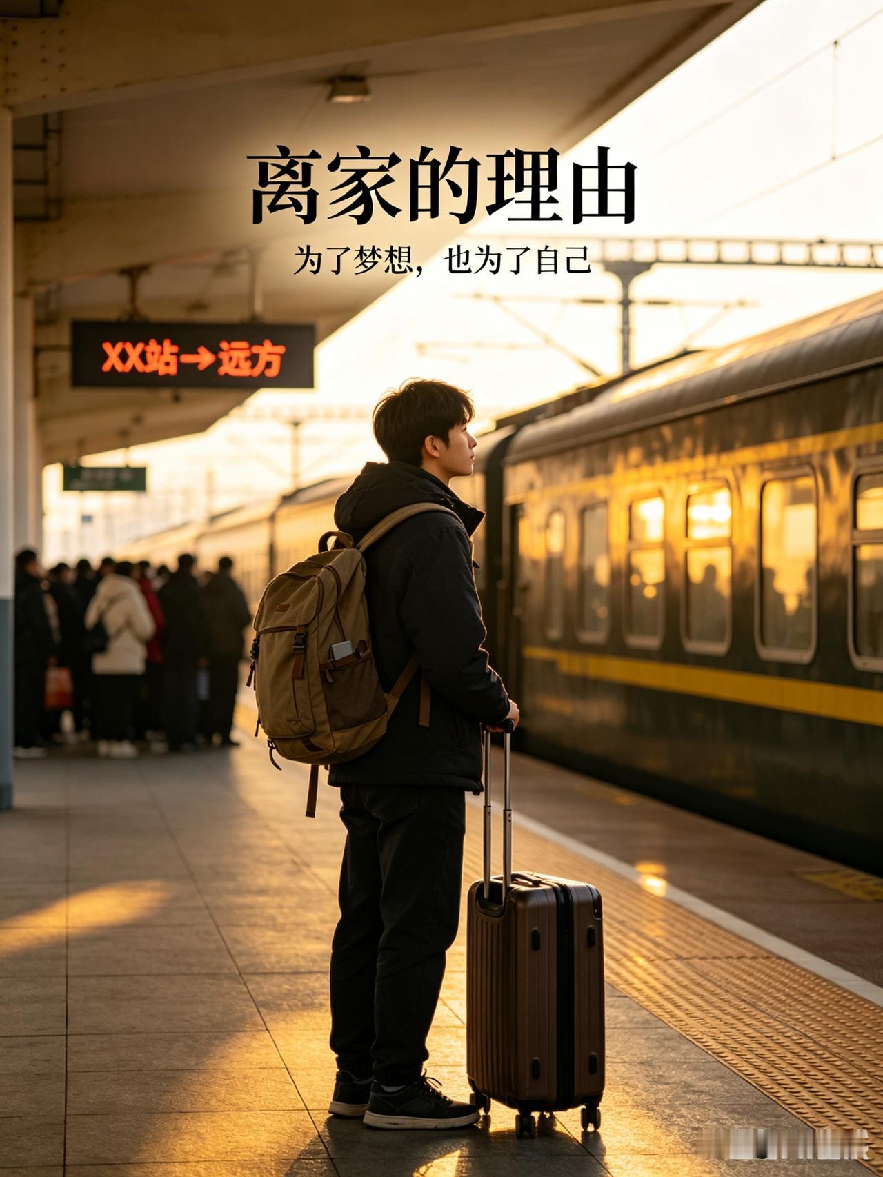 我收拾行李时，母亲正蹲在玄关给我擦皮鞋。鞋尖上沾着上周陪她去菜园踩的泥点，她擦得