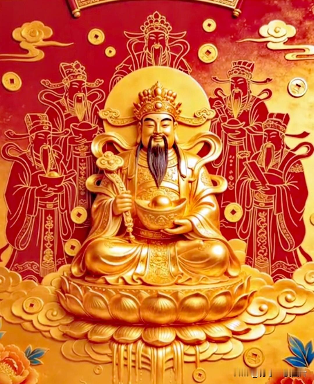 五路财神临吉宅，
八方财宝进家门。