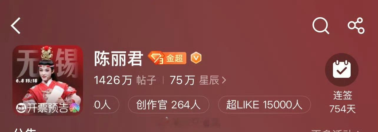 报！陈丽君超like突破15000，恭喜🎉🎉🎉陈丽君 我的大观园陈丽君荣获