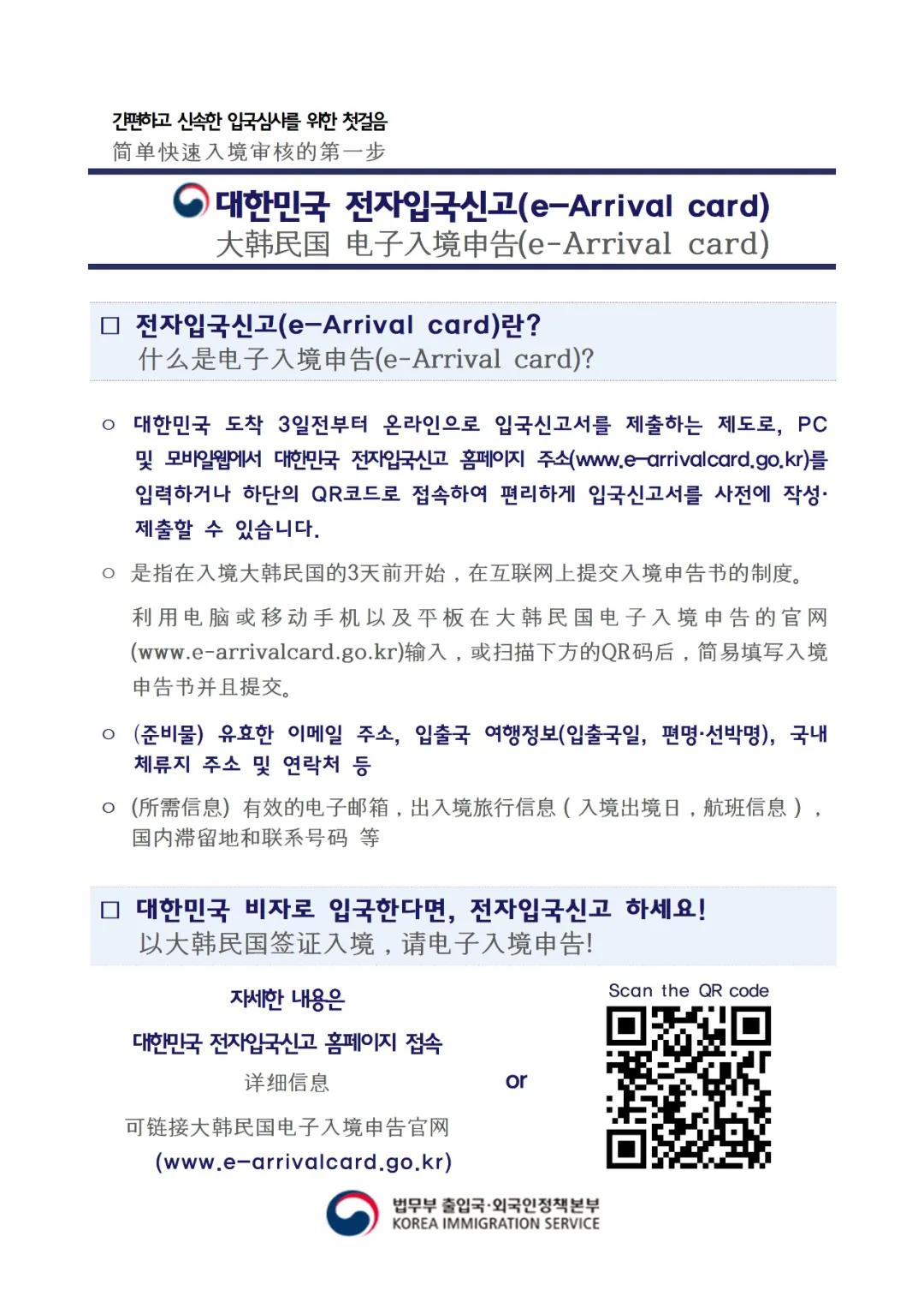 韩国将实施电子入境申报据韩国驻上海总领馆消息，自2025年2月24起，韩国将实施