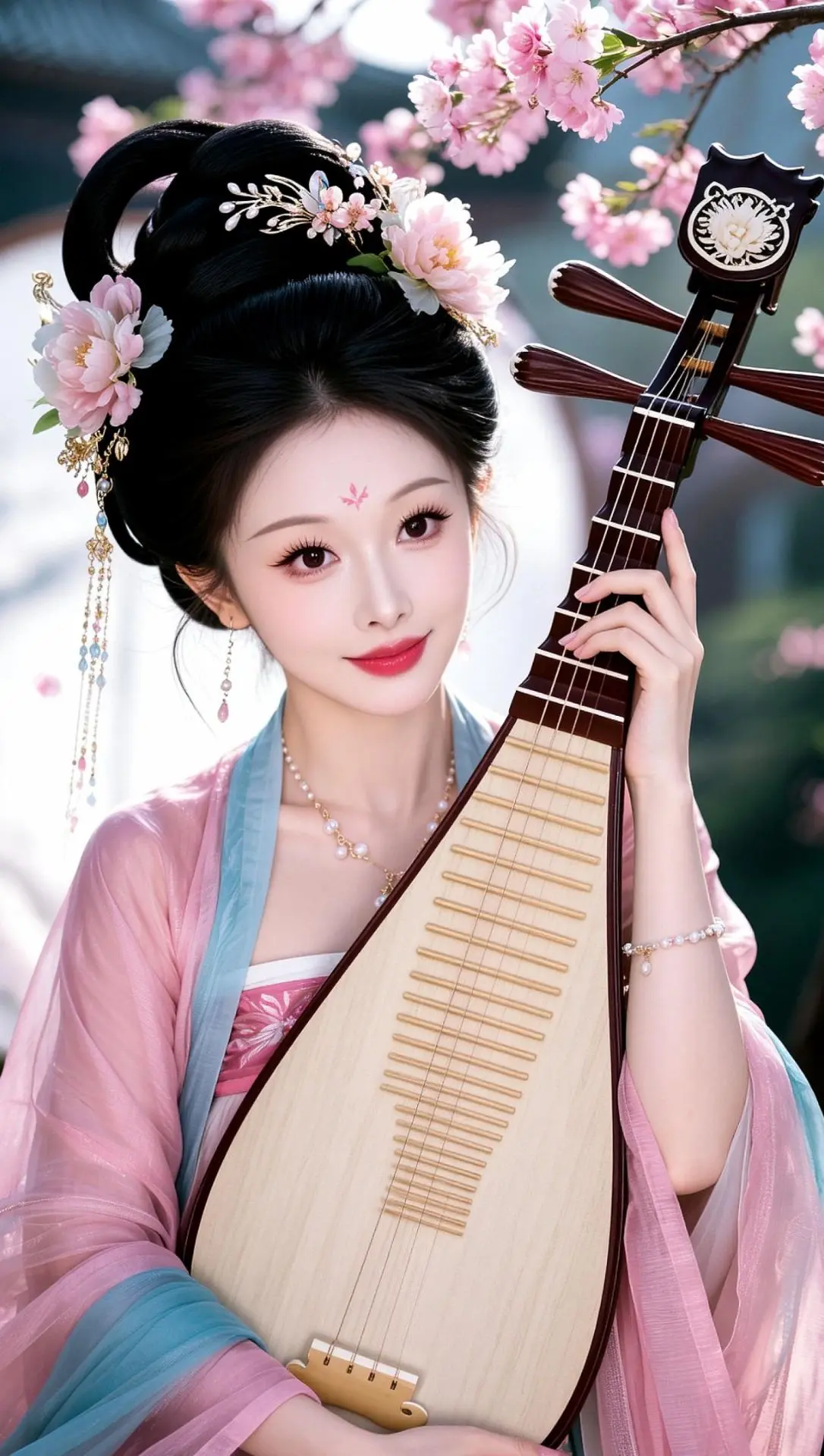 AI古风美人写真 国风古韵琵琶 琵琶的魅力 琵琶古装美女 汉服与琵琶的适配度