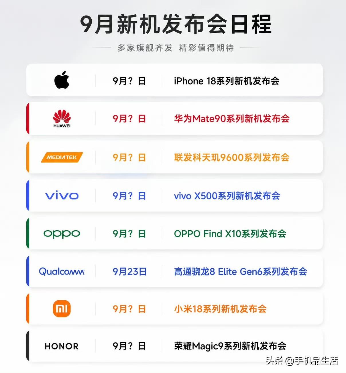 最近想换手机的再等等，9月份一大波新机要来了！新机来了