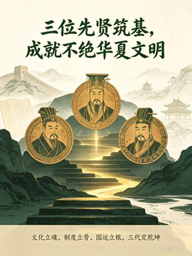 华夏文明三大奠基人：周公旦、始皇、汉高祖刘邦