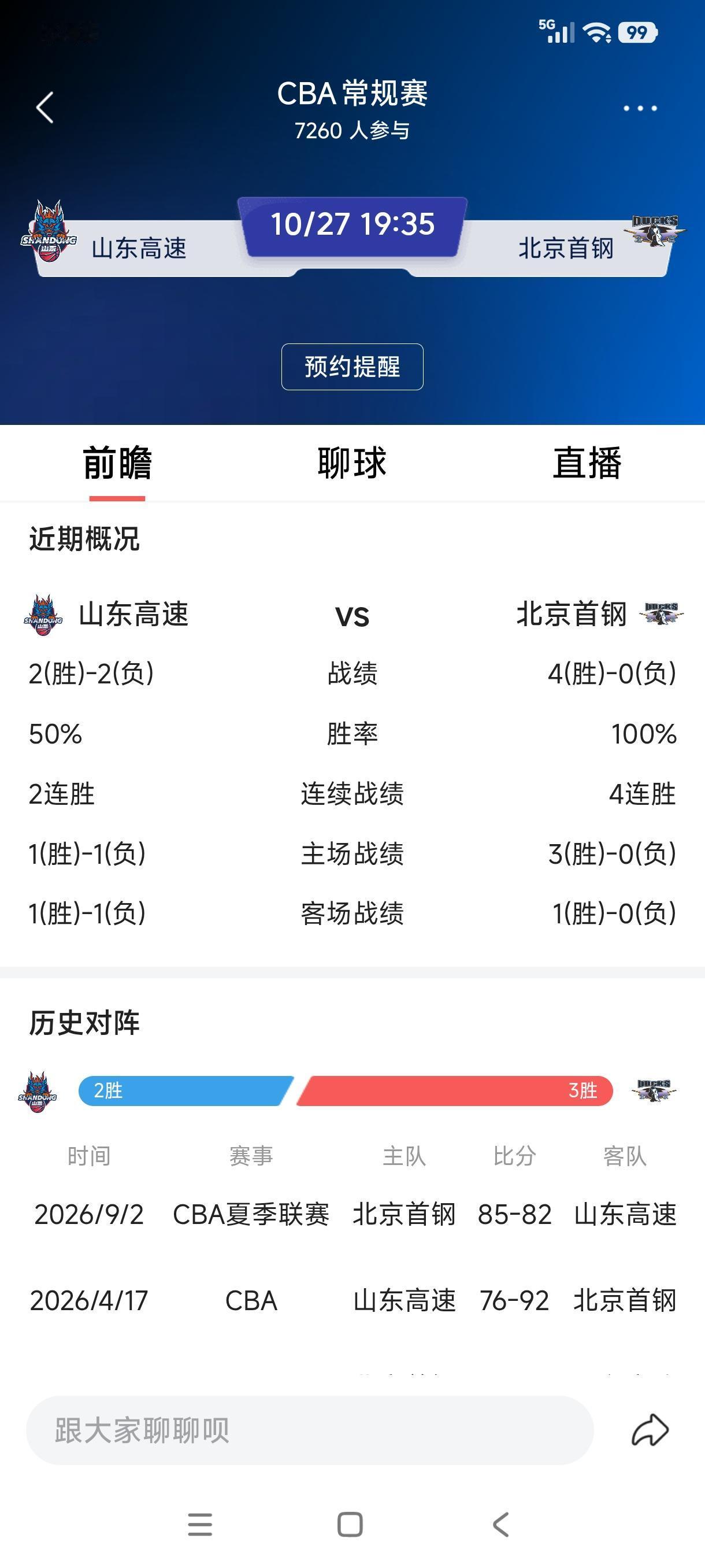 北京首钢是强，难道强到不可战胜？CBA常规赛第五轮山东高速主场今晚19：35对阵