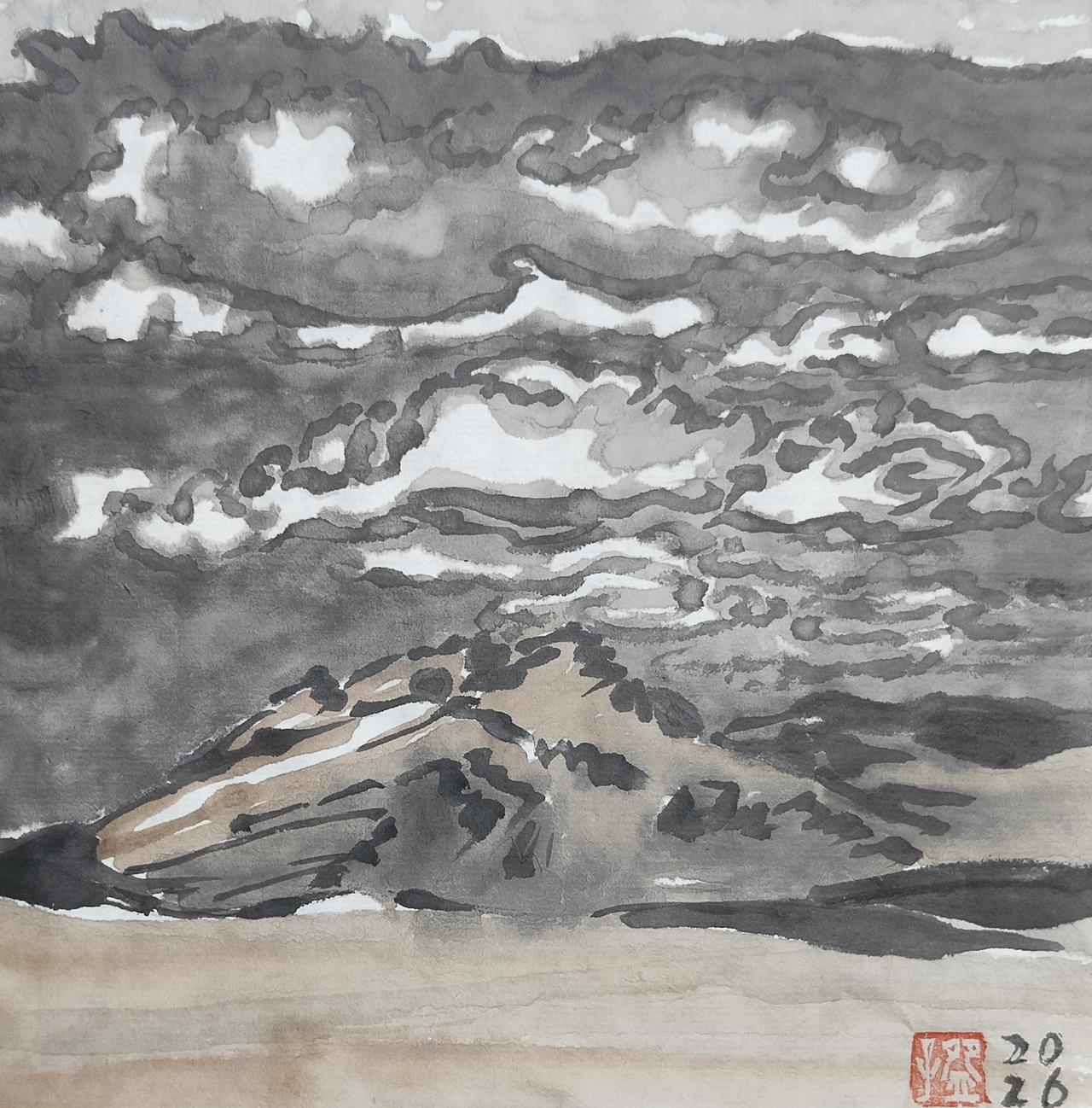 碗子的纸片水墨