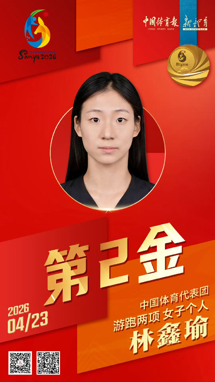 亚沙会中国队2小时2金 三亚亚沙会游跑两项女子个人比赛，中国选手林鑫瑜夺得冠军。