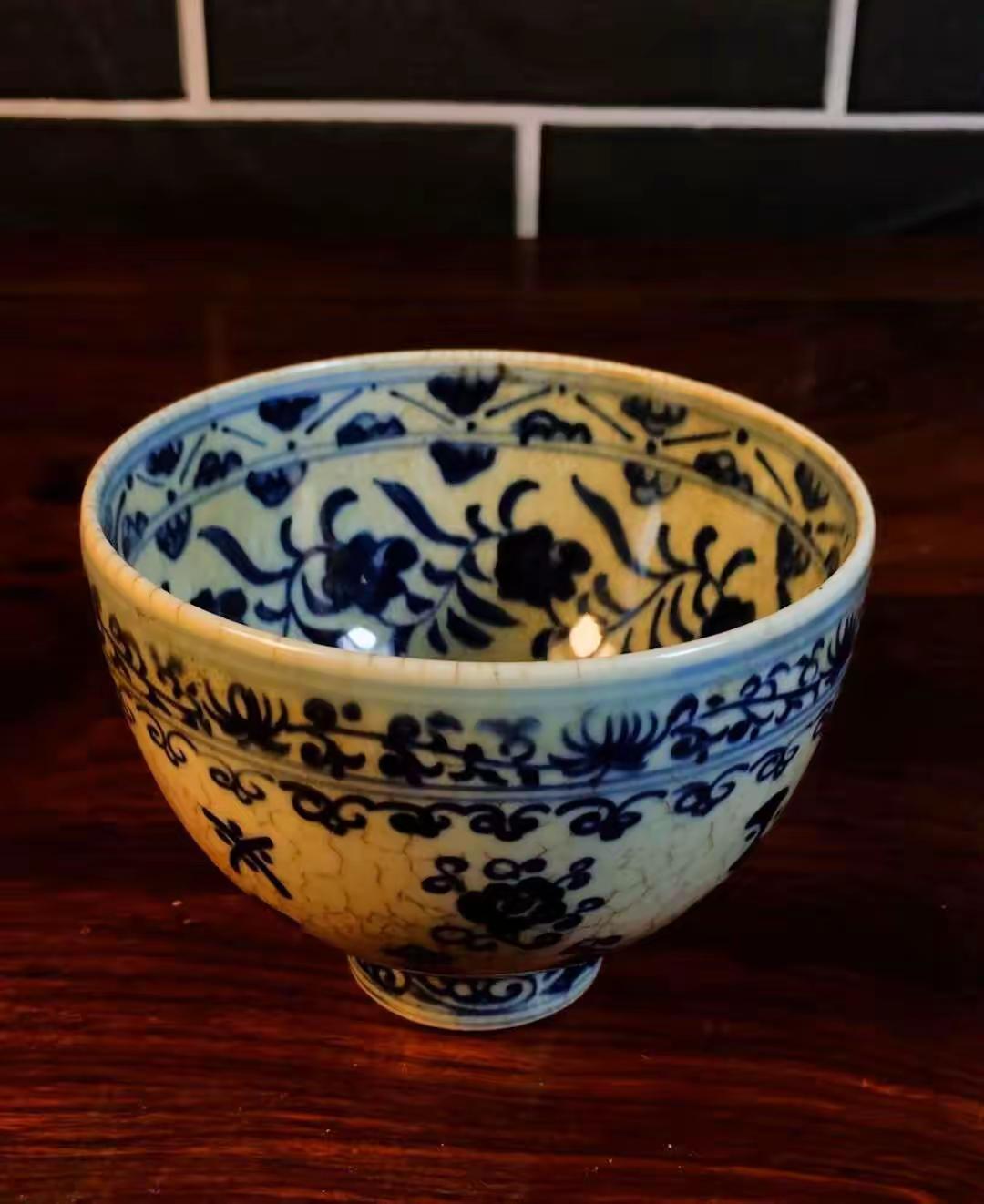 明永乐 青花鸡心碗 基础信息 名称：大明永乐青花鸡心碗年代：明代永乐官窑（140