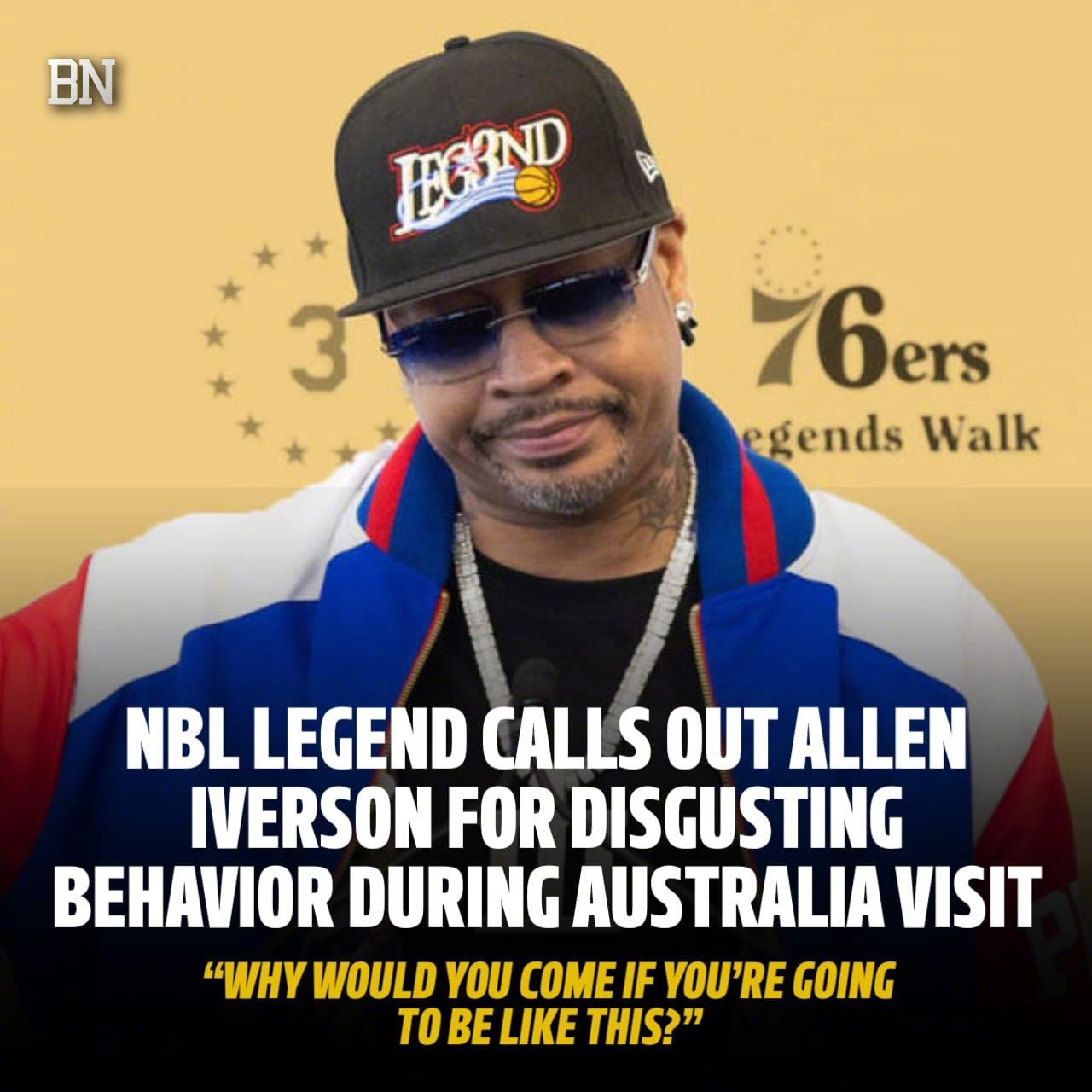 在昨天被爆料对病患球迷黑脸之后，又有NBL球员吐槽艾弗森前阵子的澳大利亚之行。这