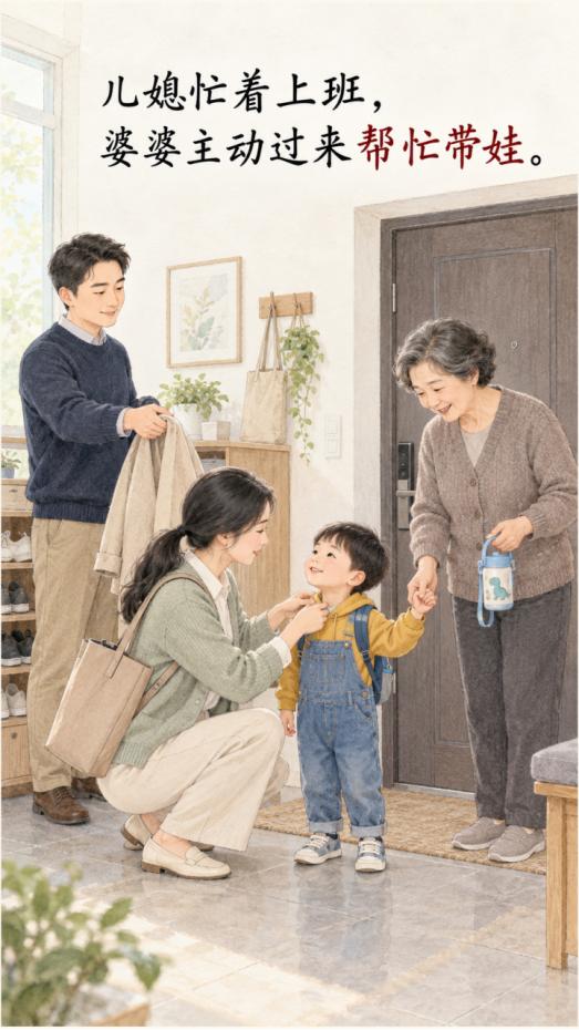 婆婆帮小两口带娃，却在孩子面前说妈妈坏话，儿媳发现后内心委屈，与婆婆冷战。
 