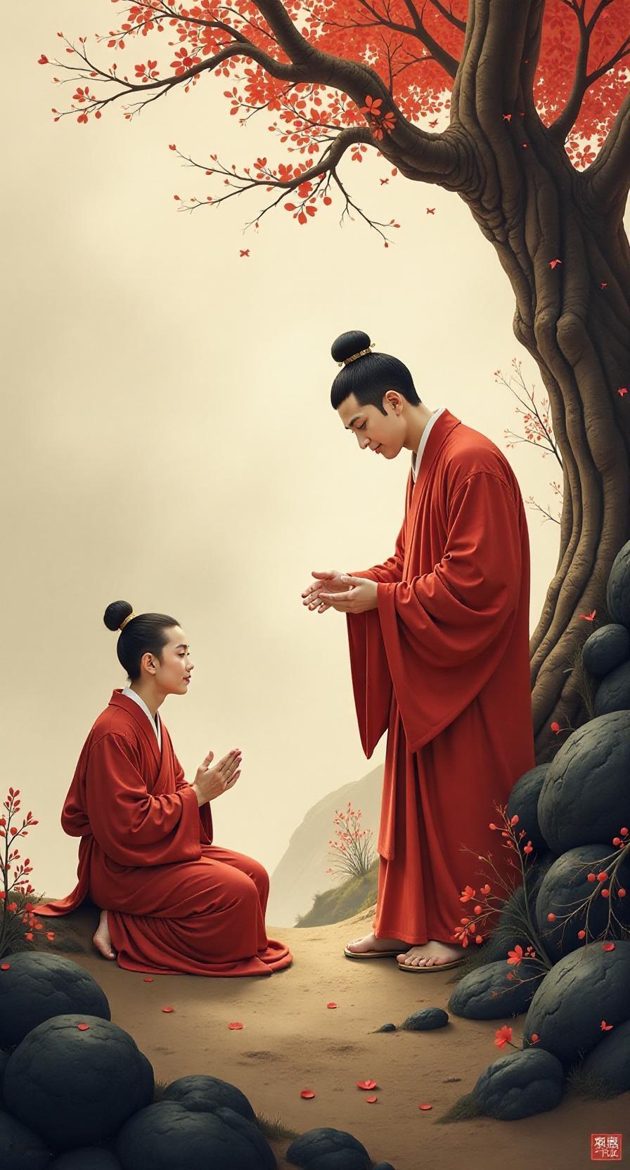 《愣严经》卷七(三)
22
阿顶礼佛足，佛言秘咒传。
恃佛求闻故，未证遭魔缠。