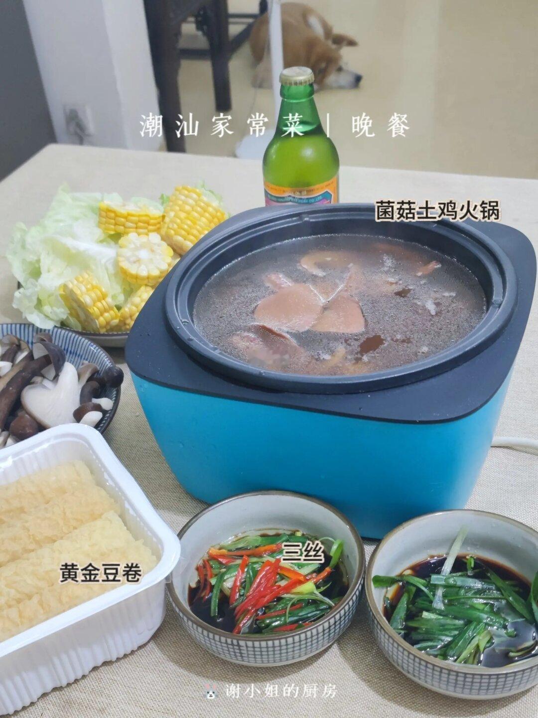 潮汕家常菜｜晚餐62💰，菌菇土鸡火锅