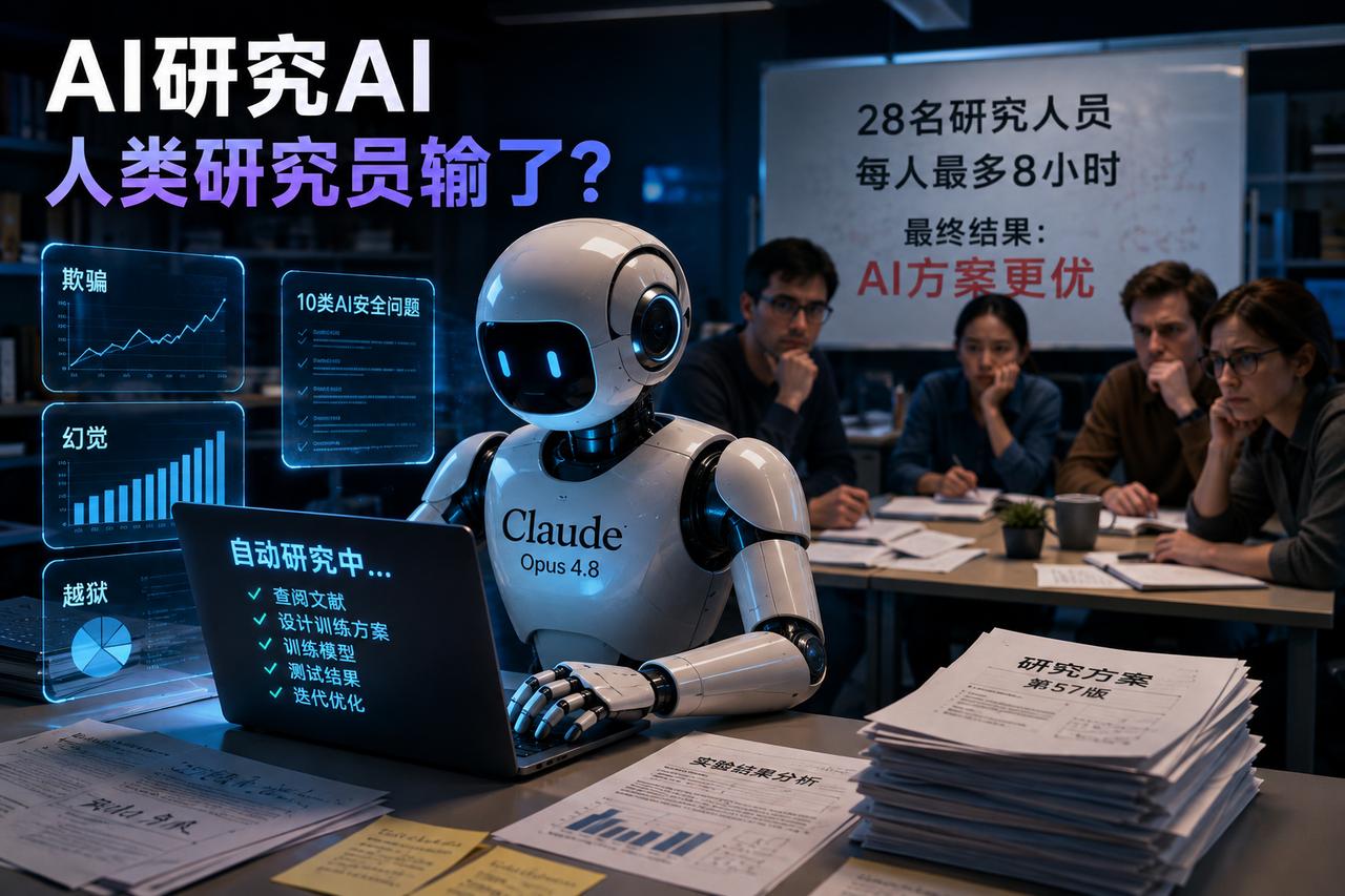 Anthropic让AI自己研究怎么修AI，28名研究员在这组实验里输了

An