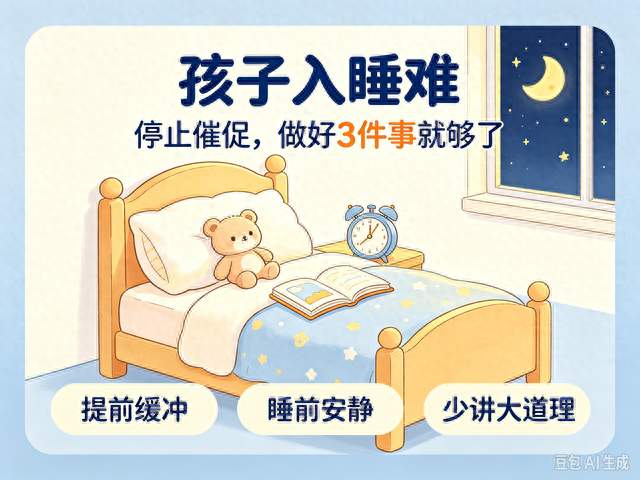 孩子入睡难：停止催促，做好3件事就够了