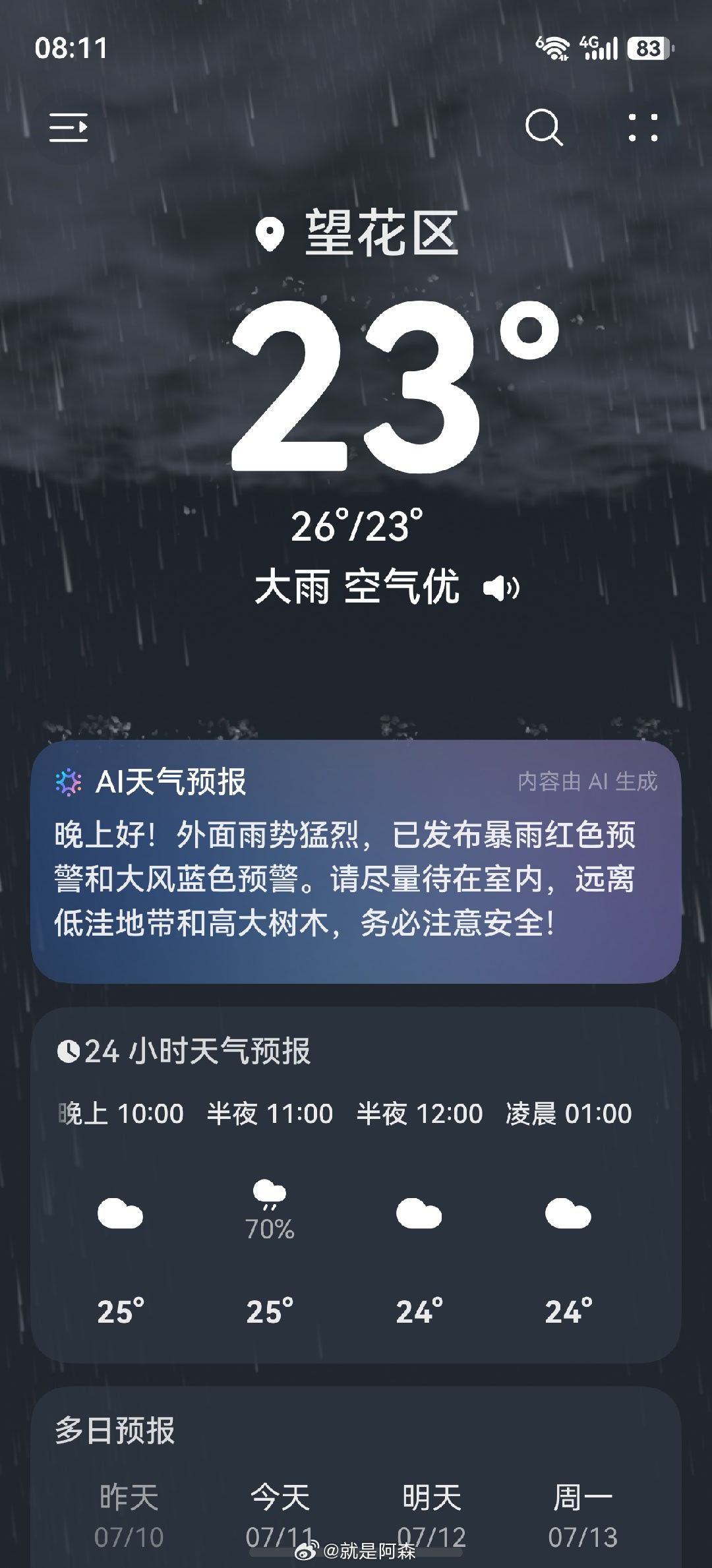 雨哗哗下个不停🌧 