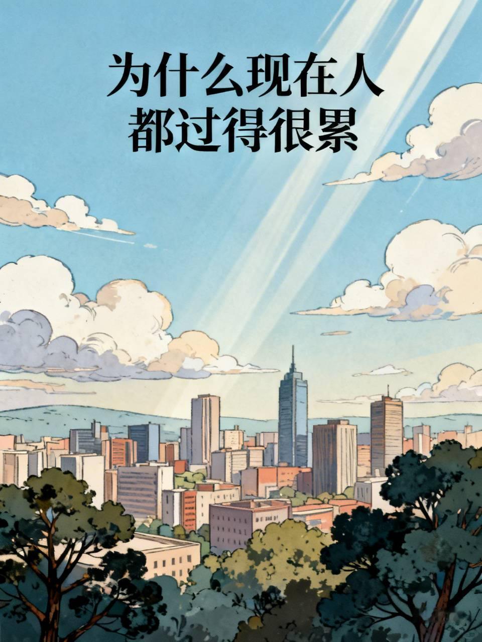 现在的人过得累，主要是压力太大。工作上，竞争激烈，996、007成了常态。比如互