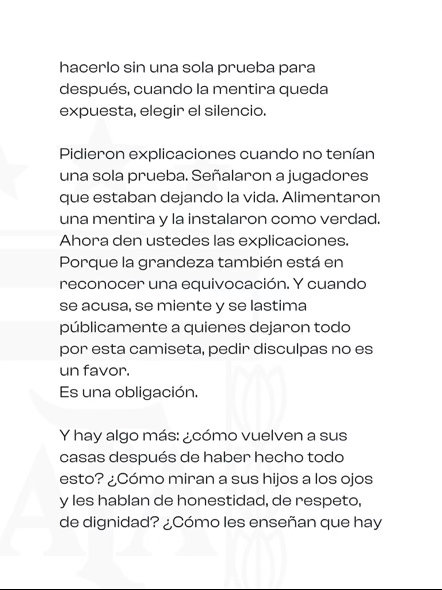 🇦🇷塔皮亚主席在阿根廷队夺得2026世界杯亚军一个月后发表措辞严厉的长文⚠️