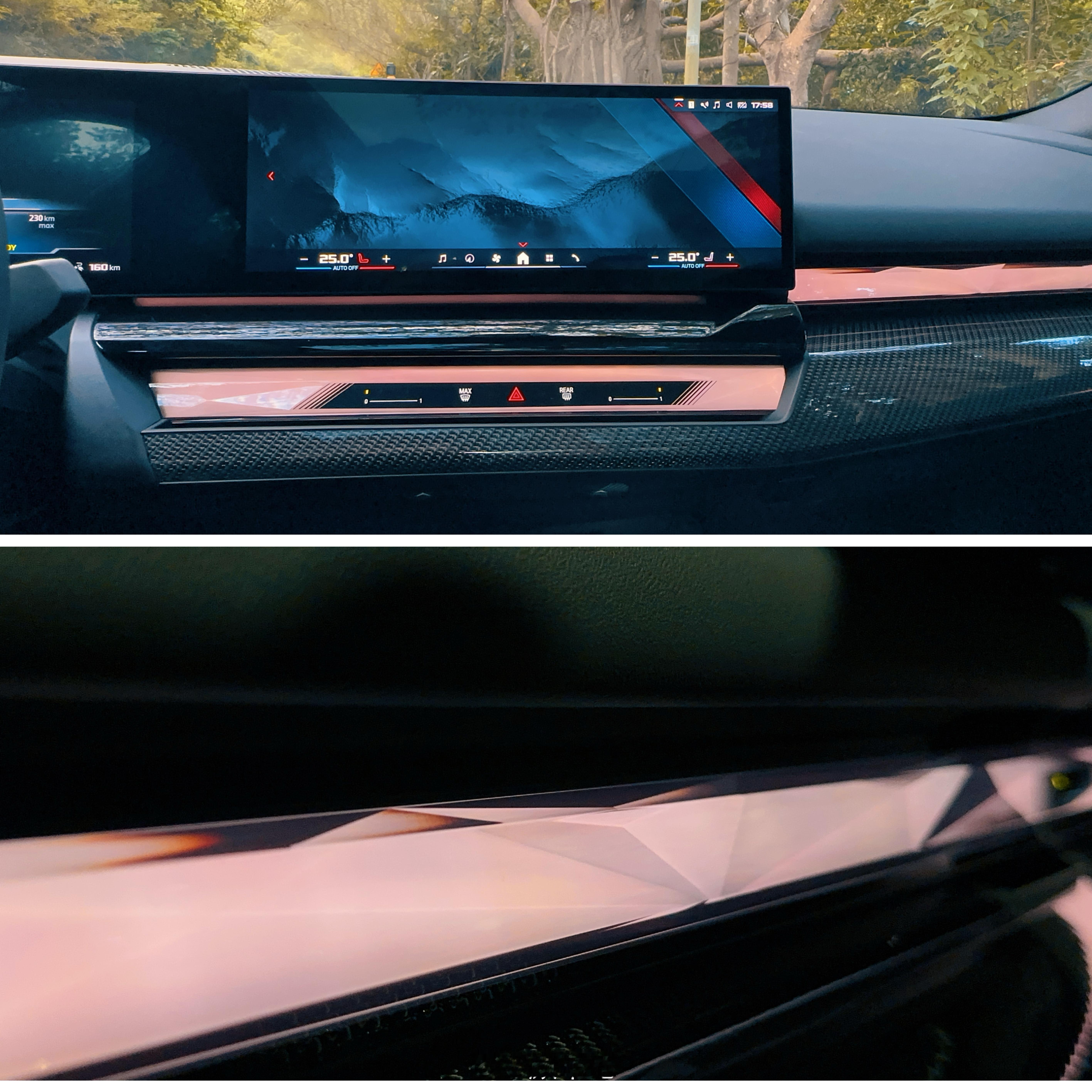 现在宝马车型驾驶主题模式，由以下图中的六种风格构成，每一种风格对应一种交互光带，