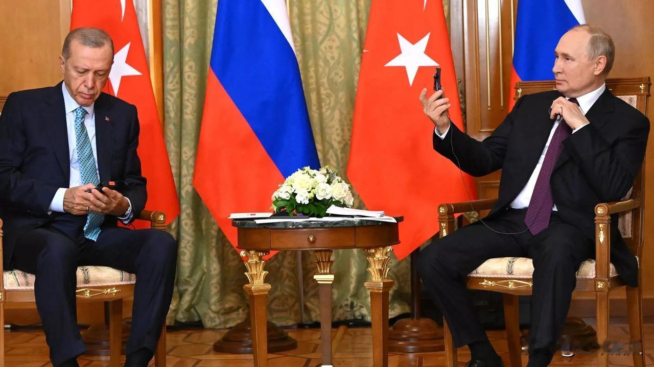 埃尔多安在喀山与普京会面，由于国内发生的恐怖袭击，交谈都不顺畅，心不在焉，不断地