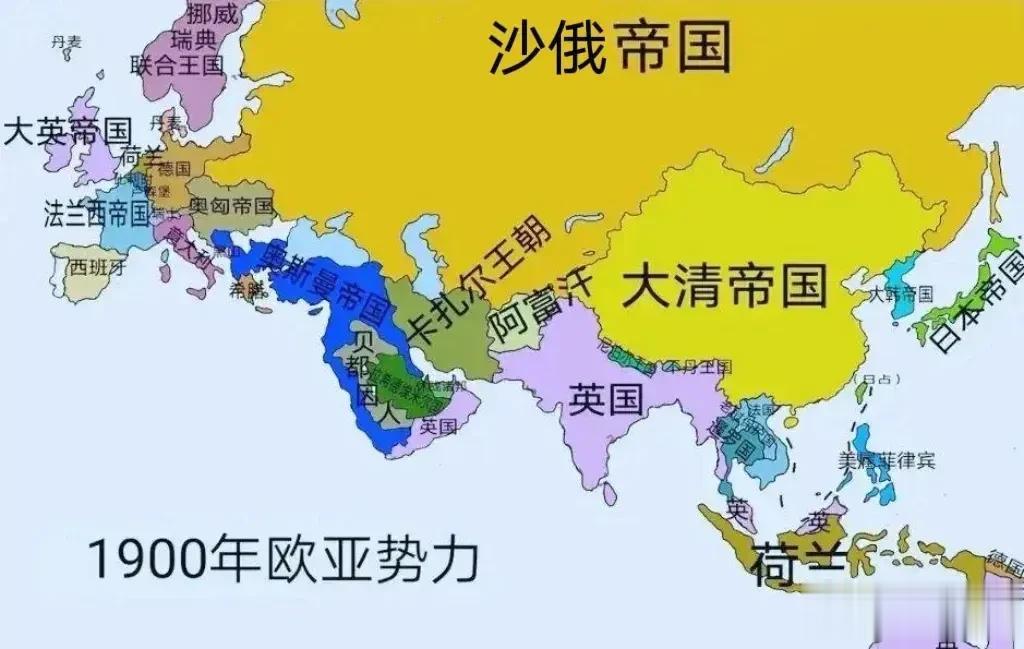 1900年欧亚各国分布示意图