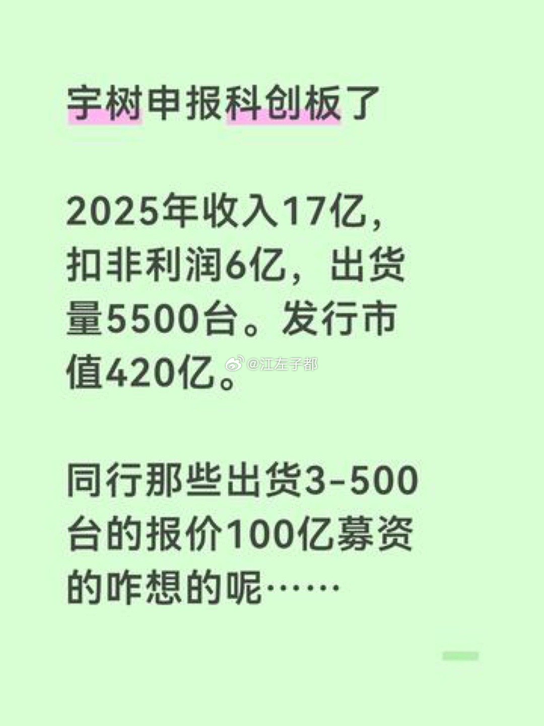 宇树申报科创板了 2025年收入17亿，扣非利润6… 戳我查看完整笔记>> 网页