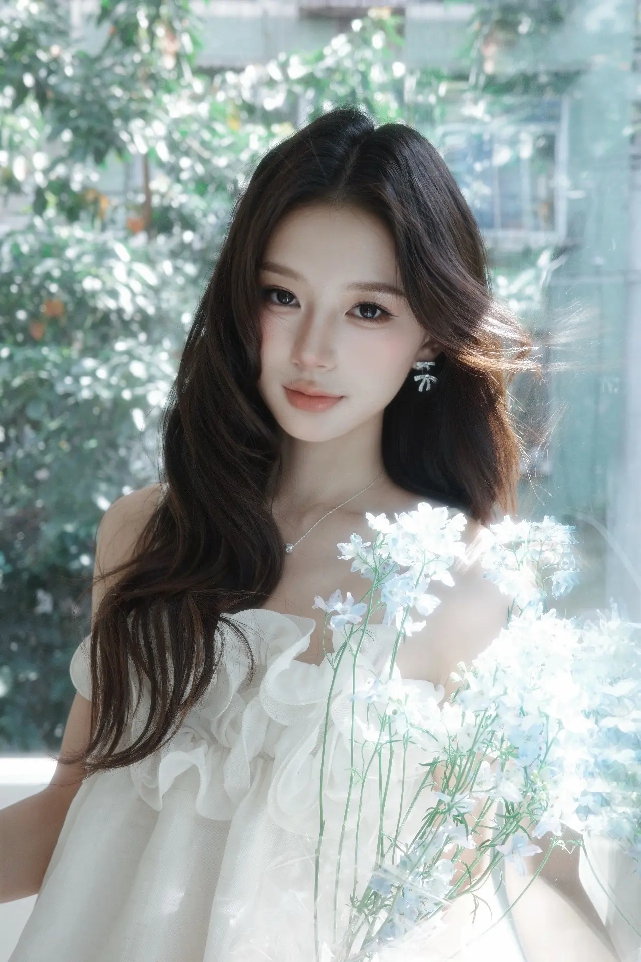 女孩 漂亮的眼睛只留幸福的眼泪。