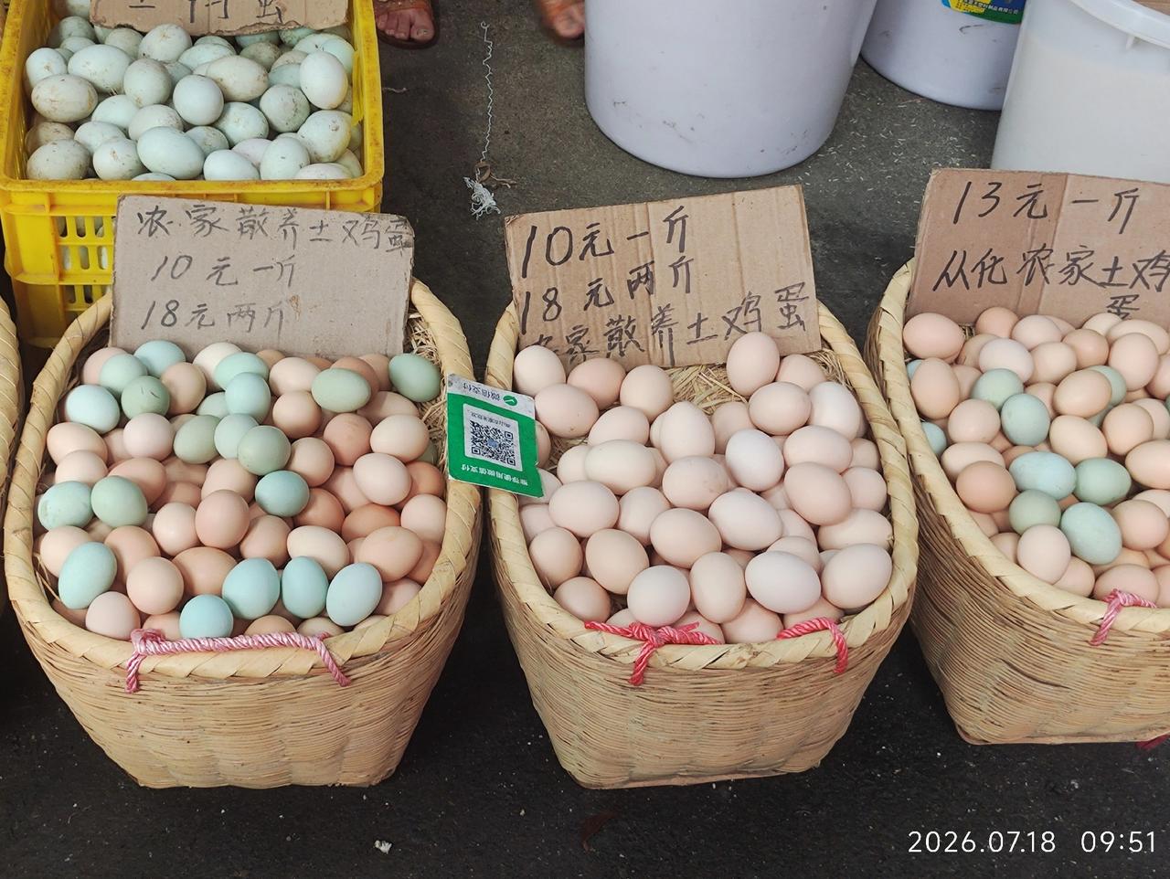坐标广州，今天逛菜市场，一看鸡蛋价，着实吓了一跳。

10元一斤，都快赶上猪肉价