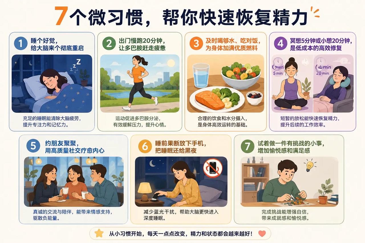 7个微习惯，帮你快速恢复精力。