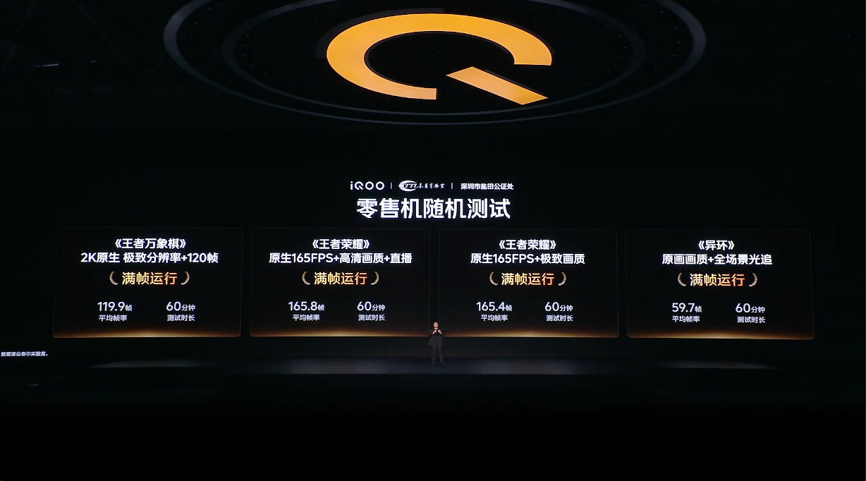 iQOO16发布会上直接公布了量产机的实测情况，四款游戏一小时豆满帧流畅运行，这
