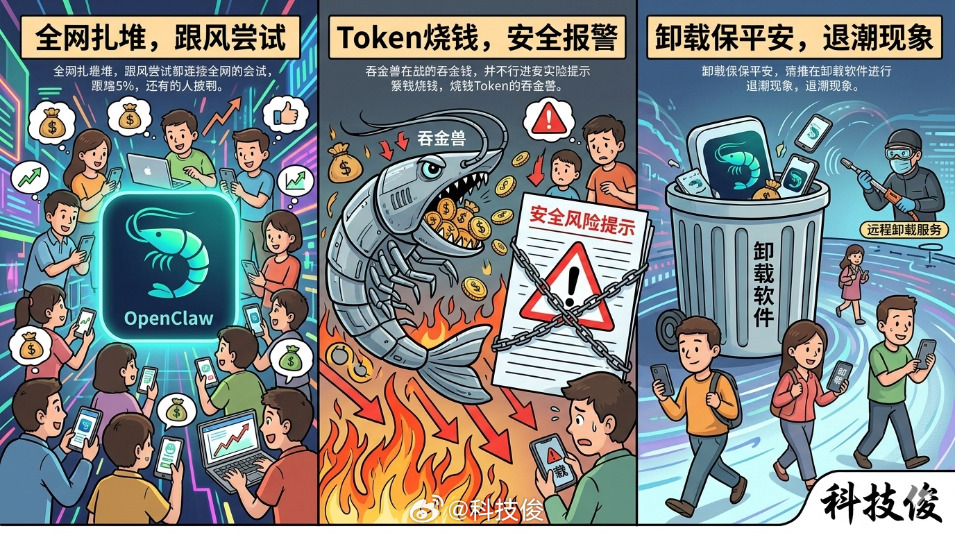 第一批养虾人已经开始卸载了刚看到有人花199块找人远程卸载OpenClaw，这就