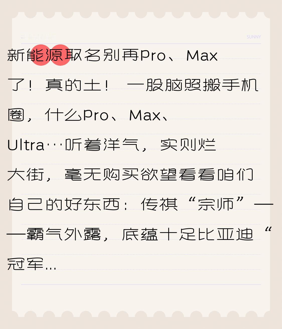 新能源取名别再Pro、Max了！真的土！ 
一股脑照搬手机圈，什么Pro、Max