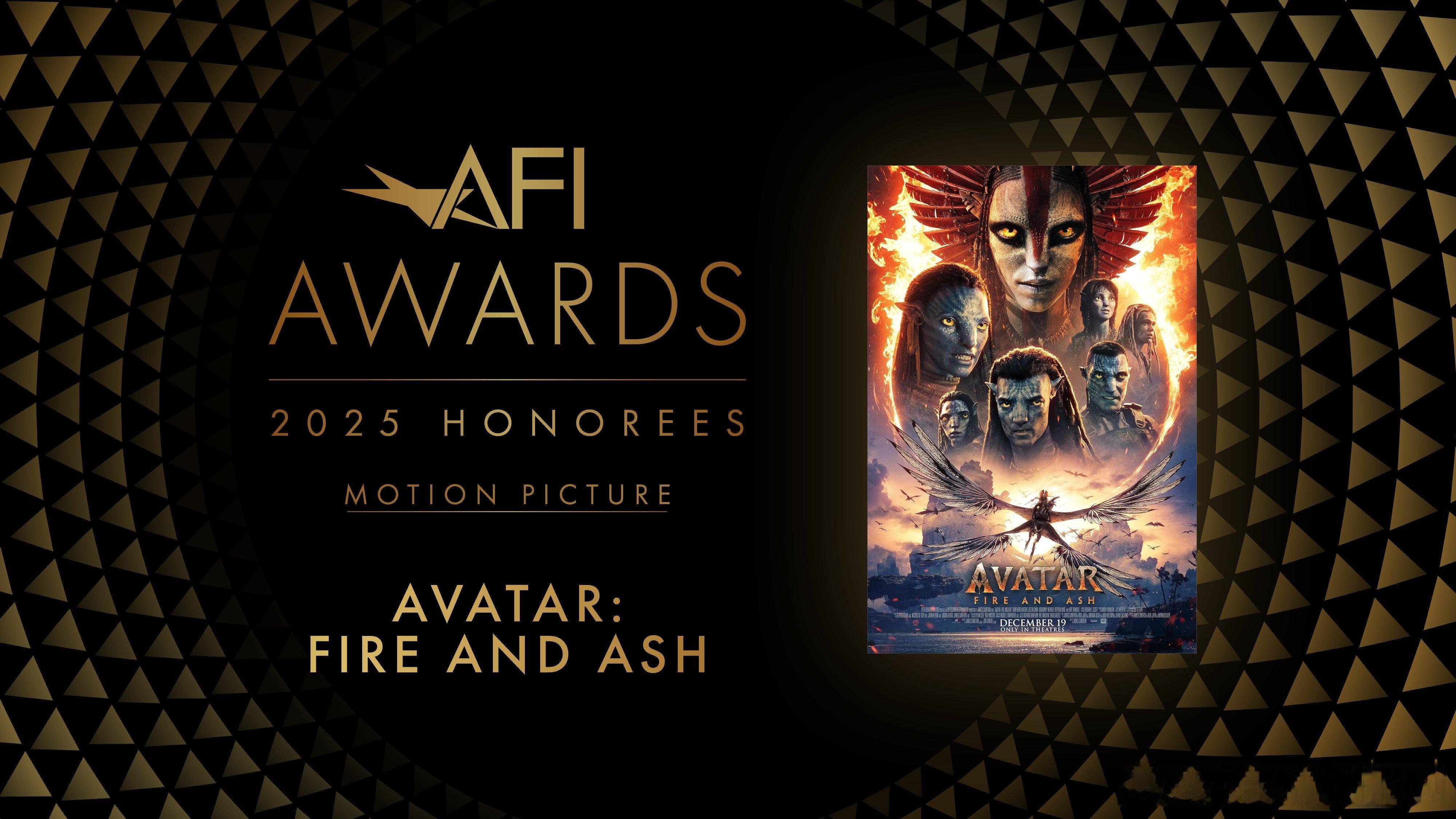 美国电影协会公布了2025年十佳电影：《阿凡达：火与烬》《拯救地球》《弗兰肯斯坦