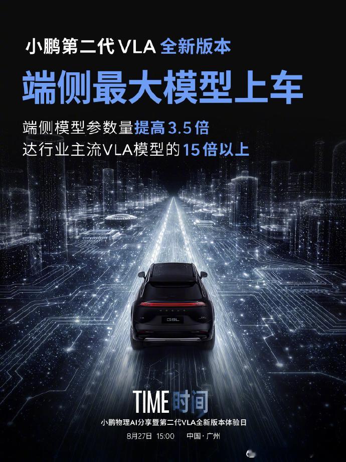小鹏第二代VLA首次模型重大升级 今年3月份的时候，小鹏第二代VLA模型正式面向