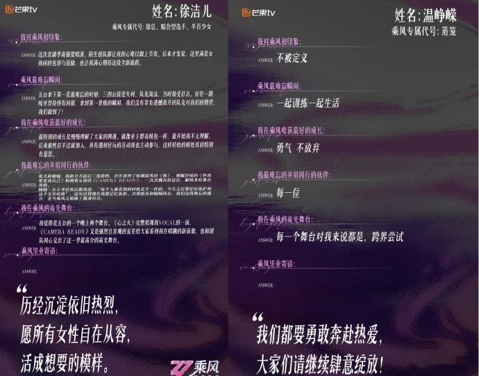 浪7姐姐们的专属代号姐姐们的乘风专属代号 乘风专属代号不止是外号，更是队友之间独