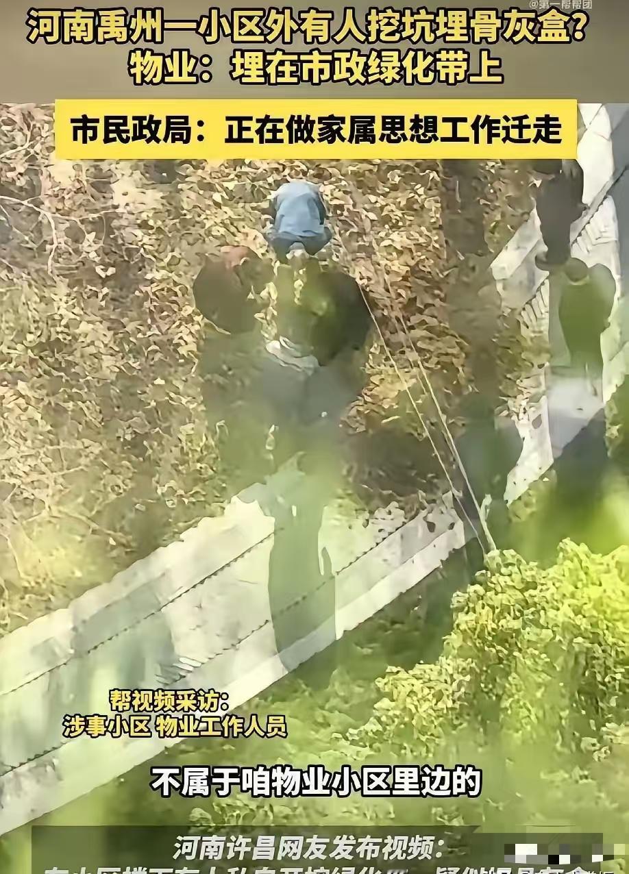 把骨灰埋在小区外的绿化带里，骨灰这种事要祭奠估计也就到儿女辈，还必须是孝顺的，孙