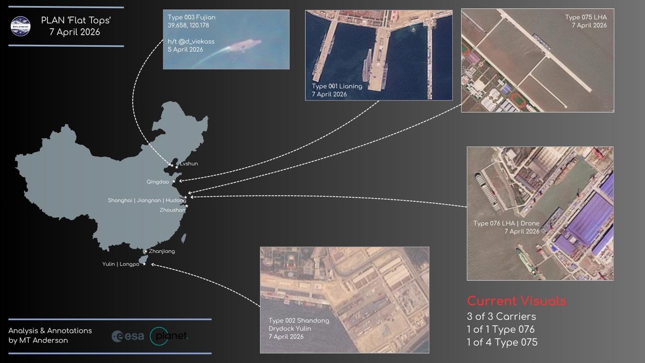 中国海军“平顶船”部署态势