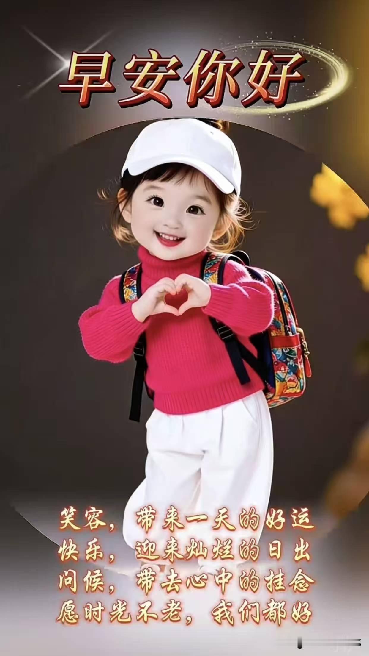 小妹妹笑得真可爱，送来好心情！